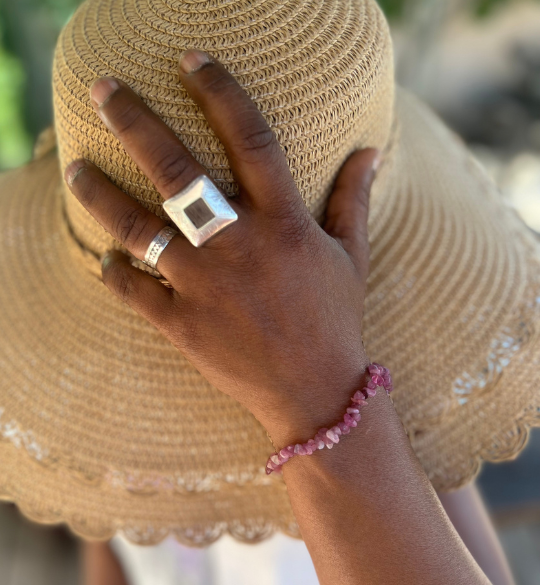 Bracelet Tourmaline rose en pierre naturelle La Belle Bobo