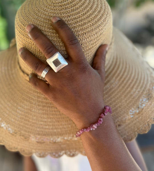 Bracelet Tourmaline rose en pierre naturelle La Belle Bobo