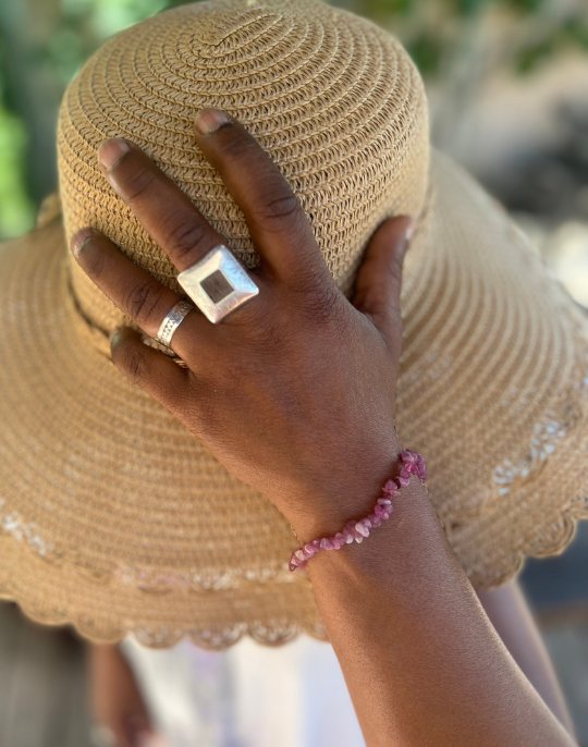 Bracelet Tourmaline rose en pierre naturelle La Belle Bobo